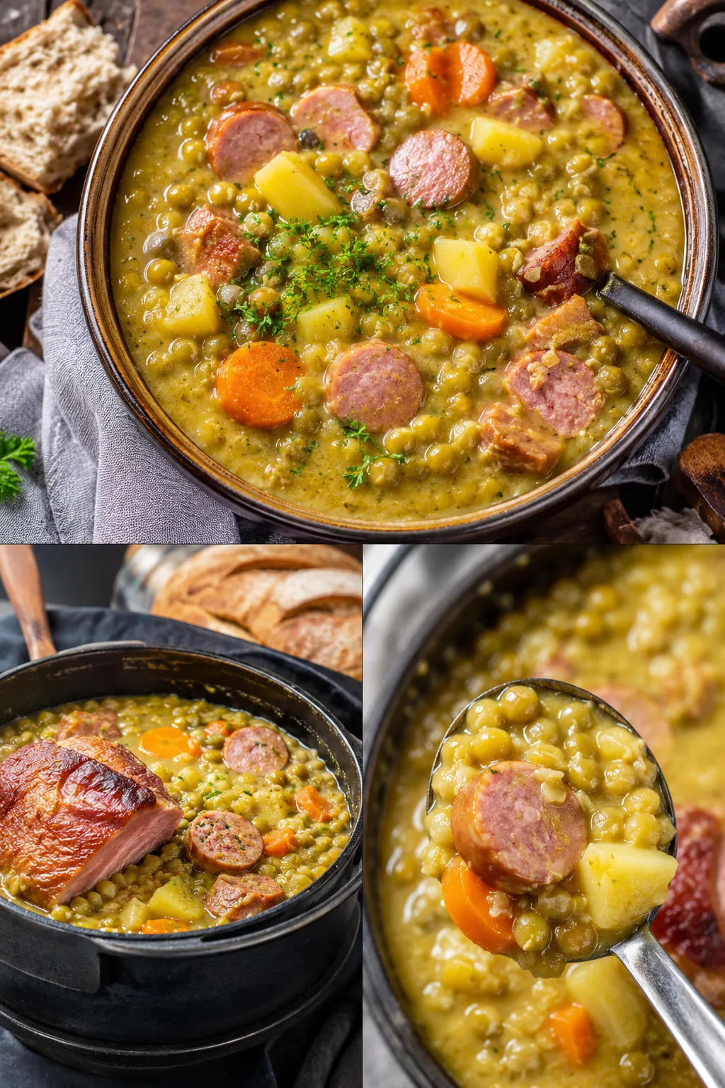 Erbseneintopf wie aus der Bundeswehr-Gulaschkanone: Das vollständige Rezept mit Profi-Tipps, Lebensmittelchemie und dem Senf-Geheimnis. Jetzt nachkochen!