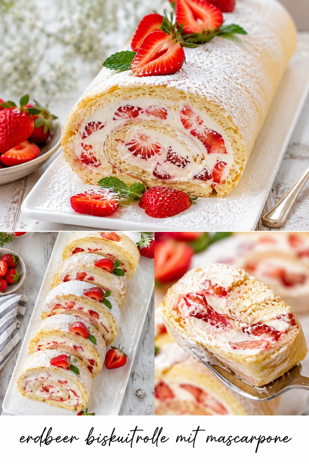 Erdbeer Biskuitrolle mit Mascarpone: Die geheimen Konditortricks für eine standfeste Füllung und einen rissfreien Teig – jetzt endlich erklärt!