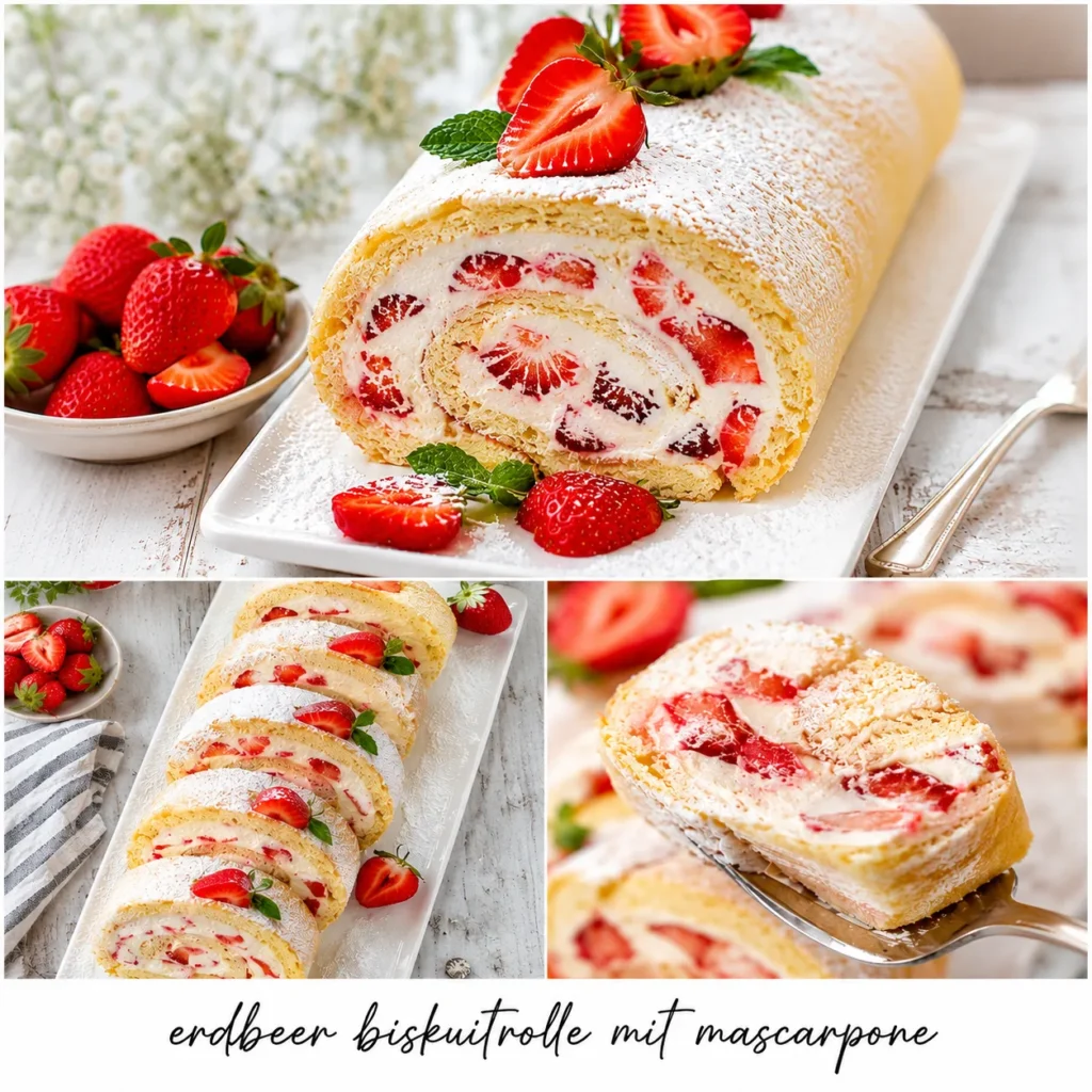 Erdbeer Biskuitrolle mit Mascarpone: Die geheimen Konditortricks für eine standfeste Füllung und einen rissfreien Teig – jetzt endlich erklärt!