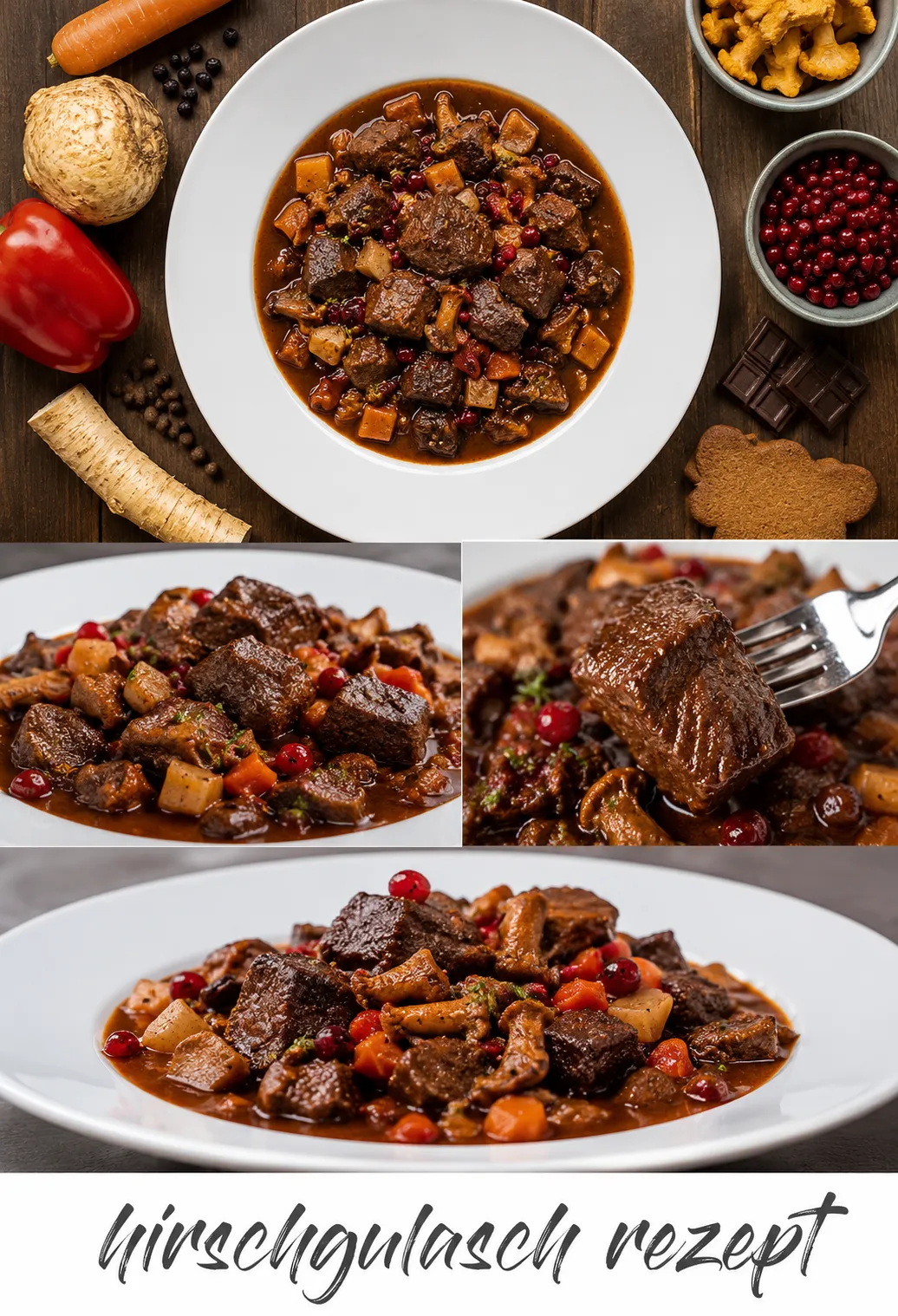 Trockenes Wildfleisch adieu! Dieses Hirschgulasch Rezept zeigt wissenschaftlich, wie die Sauce perfekt emulgiert & das Fleisch butterzart schmilzt.