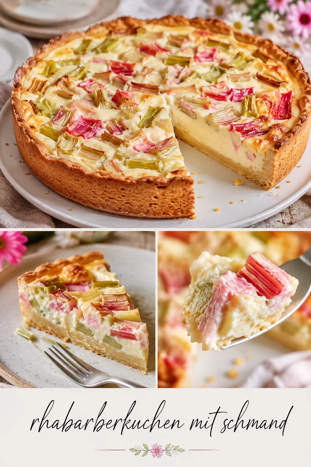 Rhabarberkuchen mit Schmand backen ohne Matschboden! Erfahre die Physik des Backens & warum Alufolie tabu ist. Hier klicken für das perfekte Rezept.