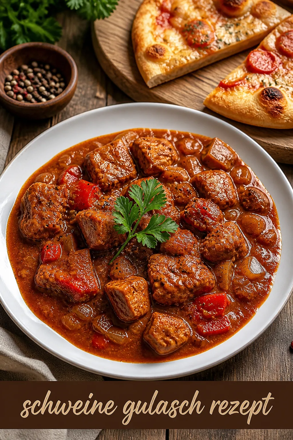 Warum wird Gulasch zäh? Dieses Schweine gulasch rezept lüftet die Geheimnisse der Fleischzartwerdung. Technik-Tricks & biochemische Kniffe.