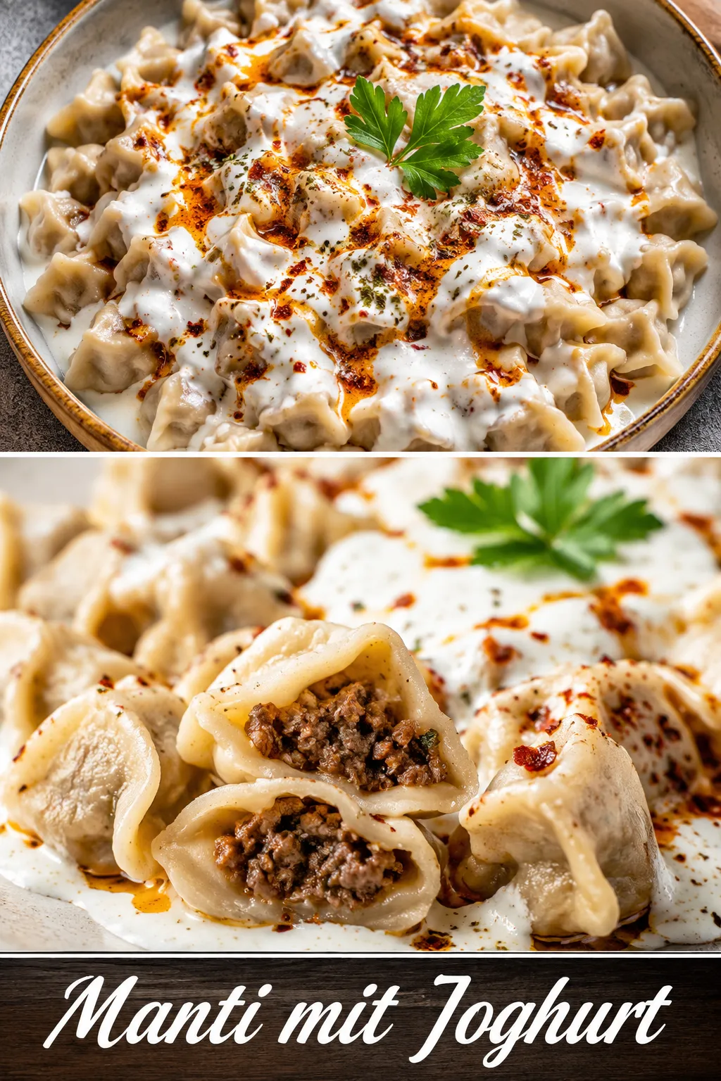 Lust auf echte Manti mit Joghurt? 🌟 Erfahre die geheimen Profi-Tricks für perfekten Teig, samtige Sauce ohne Gerinnen & feurige Butter! Jetzt nachkochen!