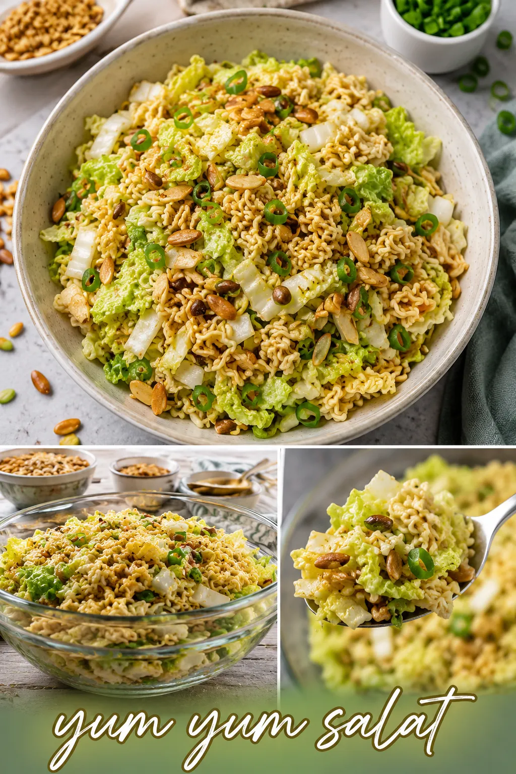 Knusprig, würzig, unschlagbar! Unser genialer yum yum salat gelingt in unter 15 Minuten. Hier geht's zum 100% schweinefleisch- & alkoholfreien Rezept.