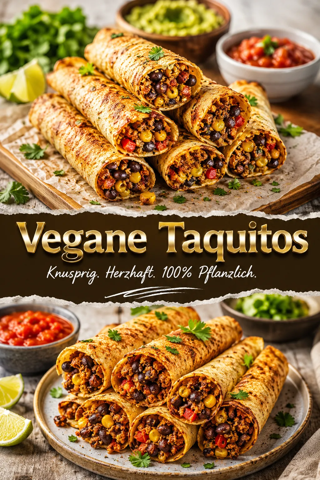 Vegane Taquitos knusprig & lecker! Das beste Rezept mit veganem Hack – einfach, schnell & garantiert gelingsicher. Jetzt ausprobieren!