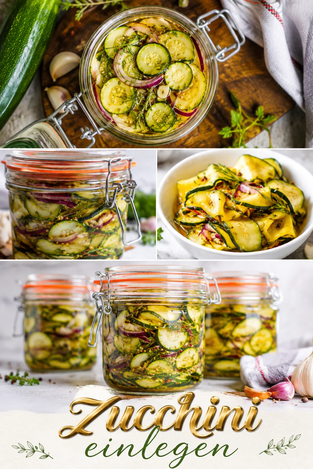 Zucchini einlegen leicht gemacht: Süß-sauer oder mediterran in Olivenöl. So bleibt die Sommerernte garantiert knackig und monatelang haltbar!