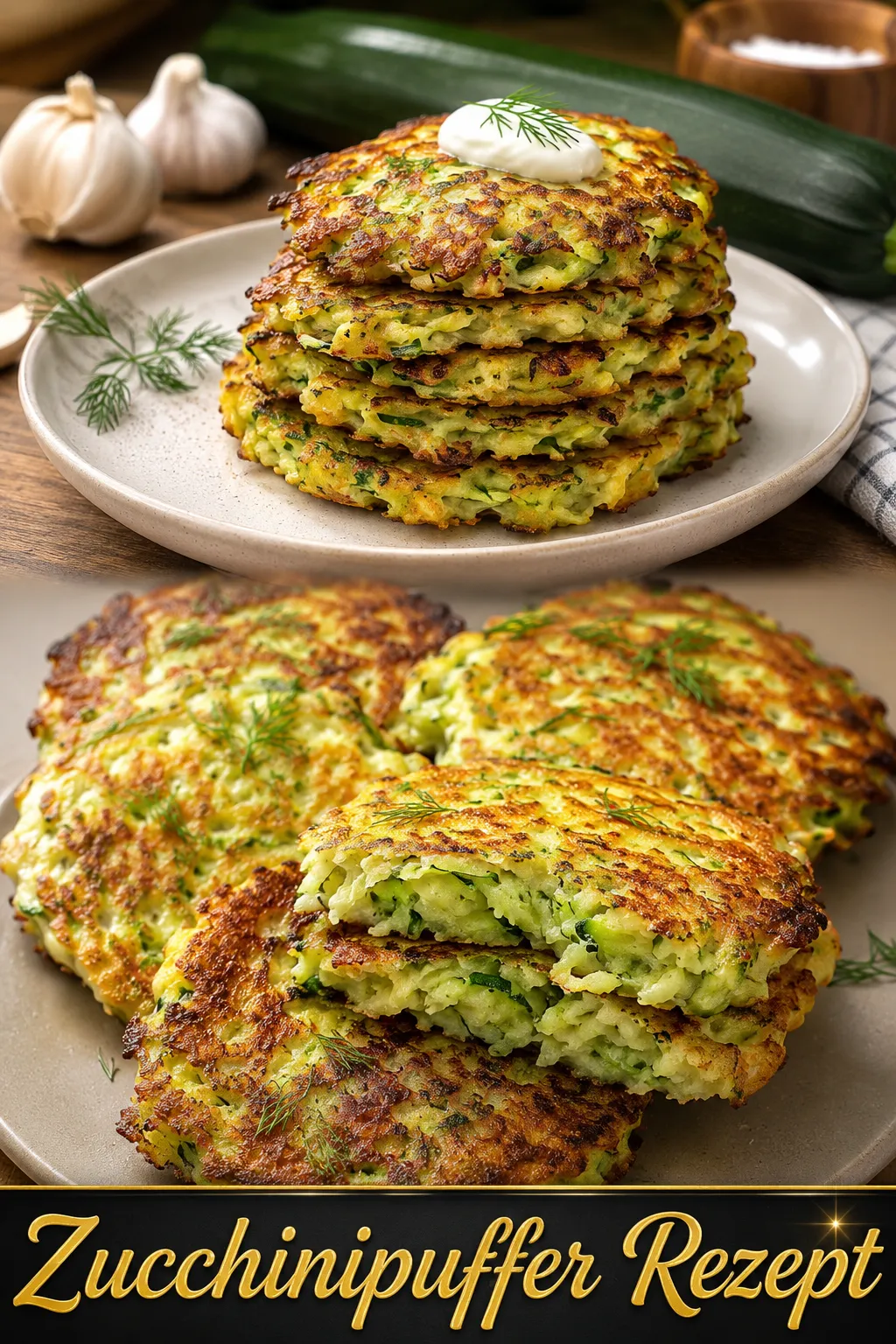 Außen kross, innen saftig! Dieses Zucchinipuffer Rezept gelingt ohne Verwässern. Entdecke den Profi-Trick für die perfekte Bindung und Kruste.