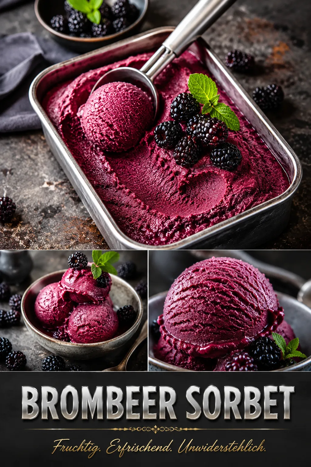 Perfektes Brombeer Sorbet wie vom Italiener: So gelingt die samtige Textur ohne Kerne. Profi-Tipps für Eismaschine & Creami!