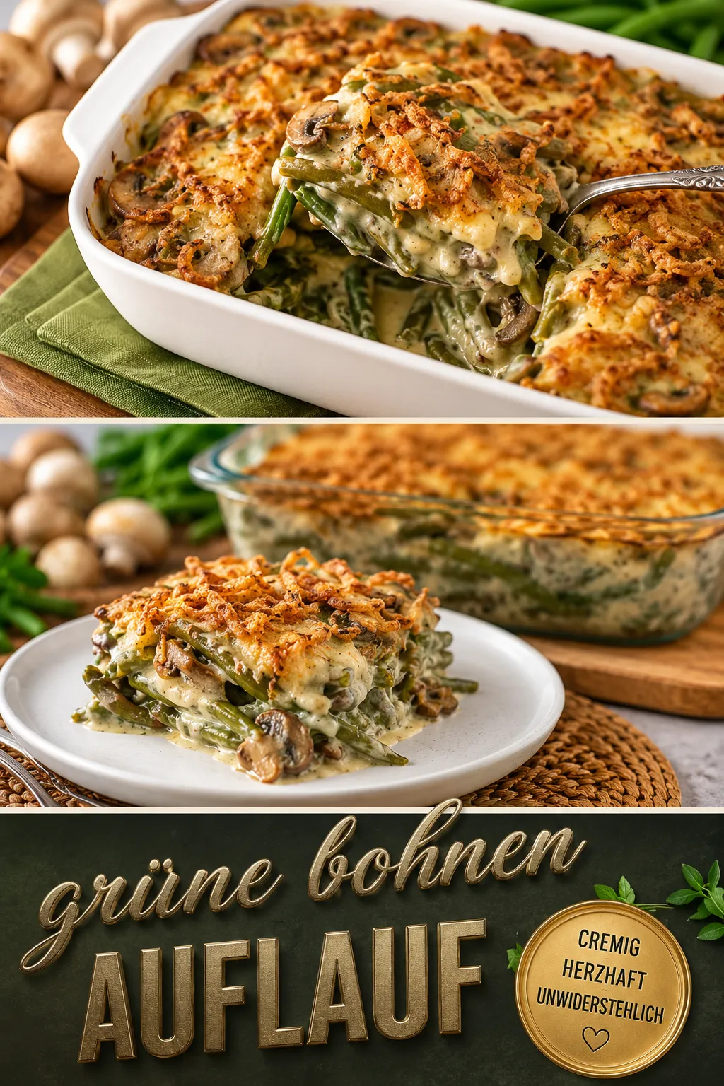 Nie wieder wässrig! So gelingt Ihr grüne bohnen auflauf cremig, würzig und perfekt im Ofen überbacken. Hier geht’s zum gelingsicheren Rezept!