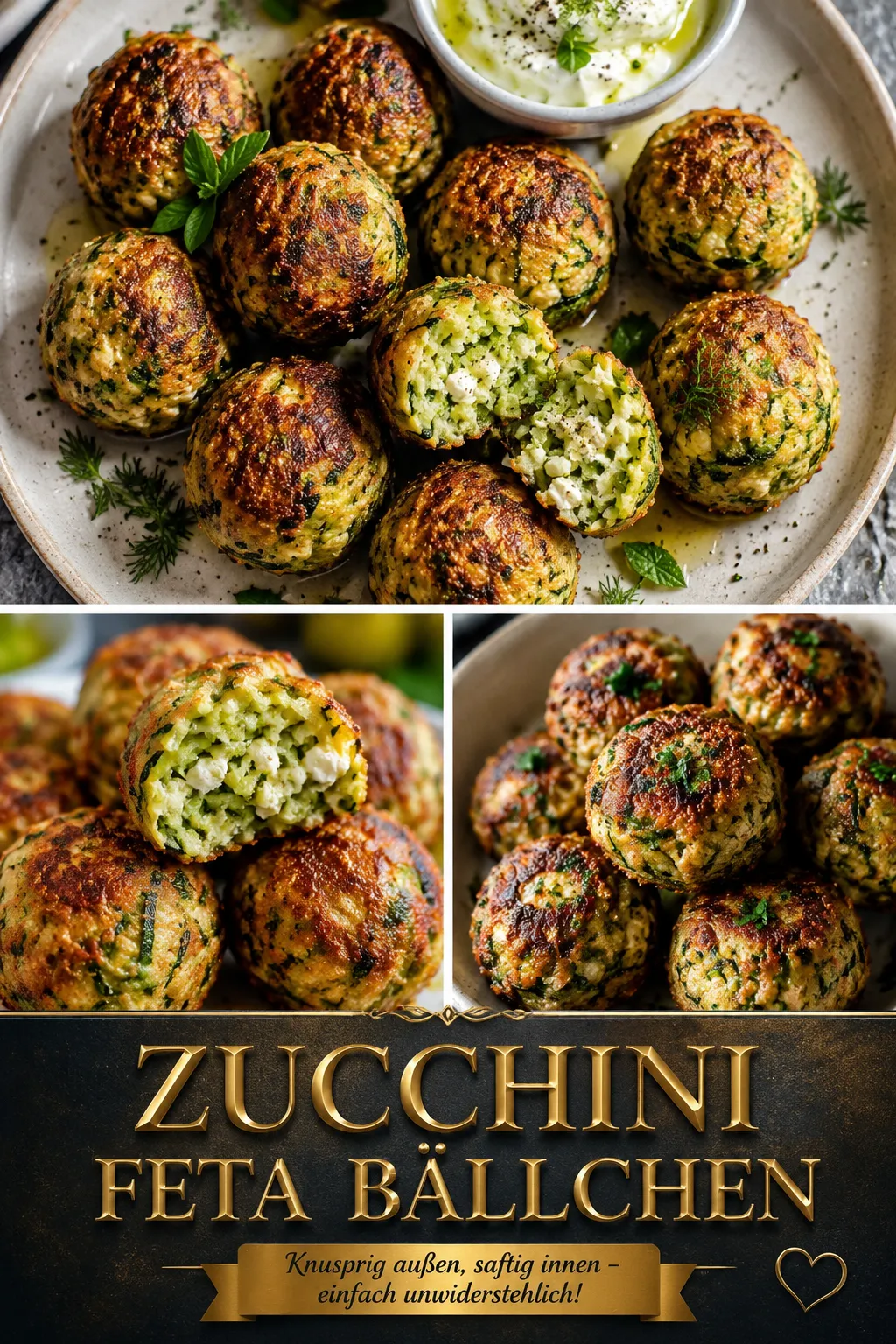 Matschige zucchini feta bällchen gehören der Vergangenheit an. Mit dieser genialen Methode gelingen sie außen knusprig & innen cremig!