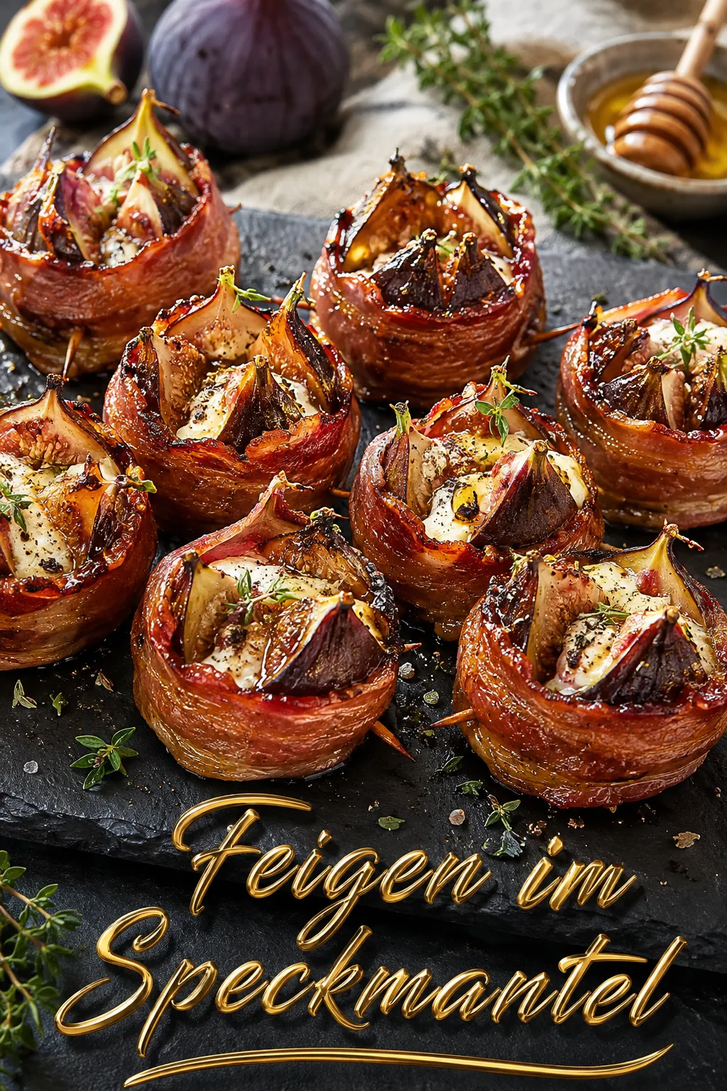 Feigen im Speckmantel einfach selber machen: Knuspriger Rinderspeck, cremiger Ziegenkäse & saftige Feigen. Jetzt das gelingsichere Rezept nachbacken!