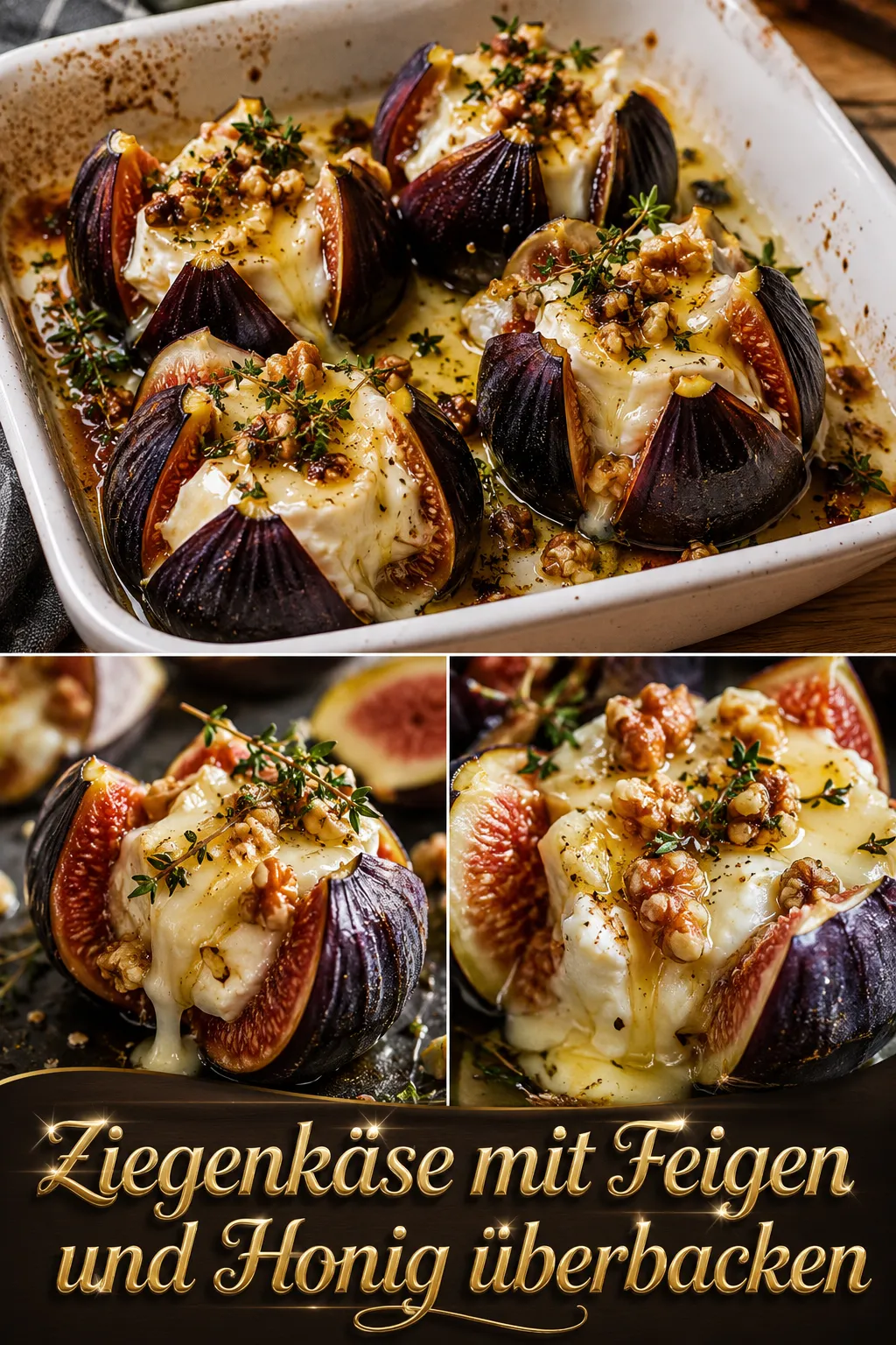 Ziegenkäse mit Feigen und Honig überbacken: So gelingt die perfekte Vorspeise in 15 Min. ohne Verflüssigen & ohne bitteren Honig. Jetzt nachkochen!