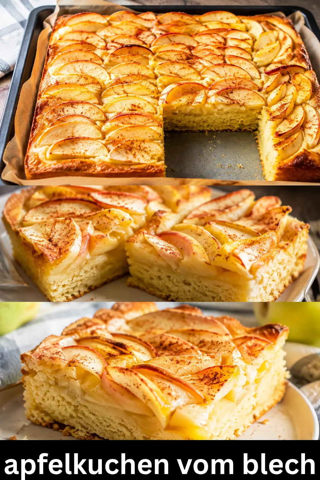Der perfekte Apfelkuchen vom Blech! Erfahren Sie das Geheimnis gegen saftigen, klitschigen Boden & knusprige Streusel. Jetzt gelingsicher backen!