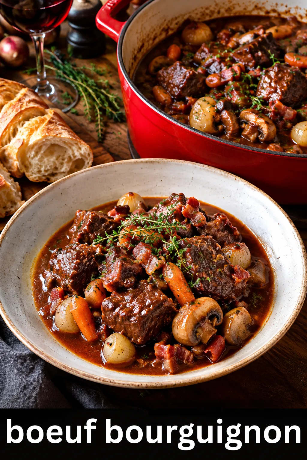 Boeuf Bourguignon zart wie Butter: Erfahren Sie die Geheimnisse der thermischen Garung & saftigen Aromen. Vollkommen alkoholfrei & einfach erklärt!